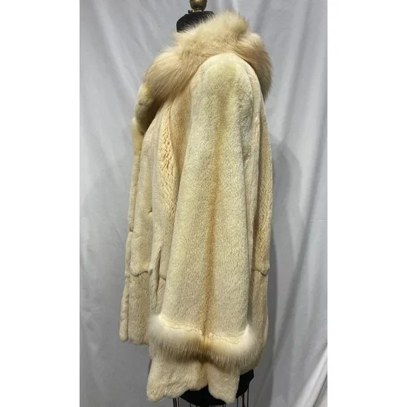 plucked mink jacket golden cross fox half collar (83008)
